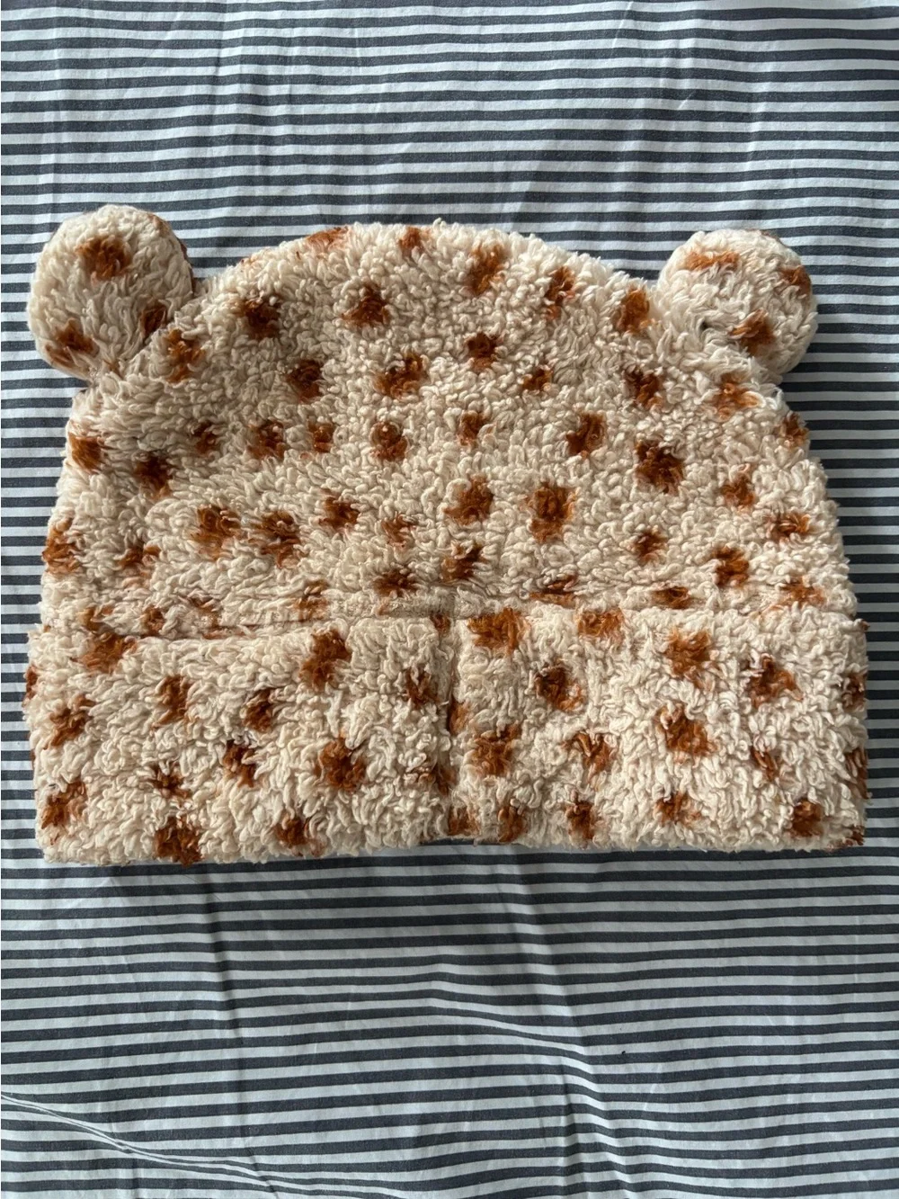 Patagonia Cream & Brown Sherpa Bear-Ear Baby / Todder Beanie